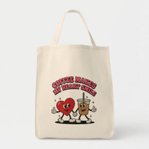 Coffee Makes My Heart Smile Tote Bag