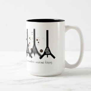 Coffee makes neurons happy Two-Tone coffee mug