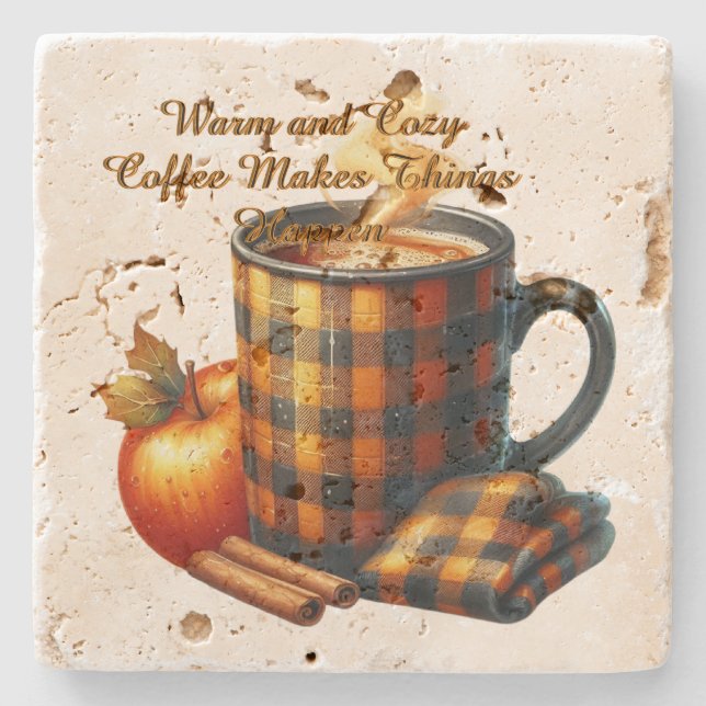 Coffee Makes Things Happen Stone Coaster (Front)
