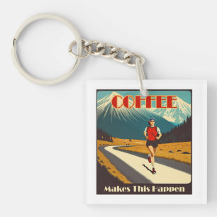 Coffee Makes This Happen Running Key Ring