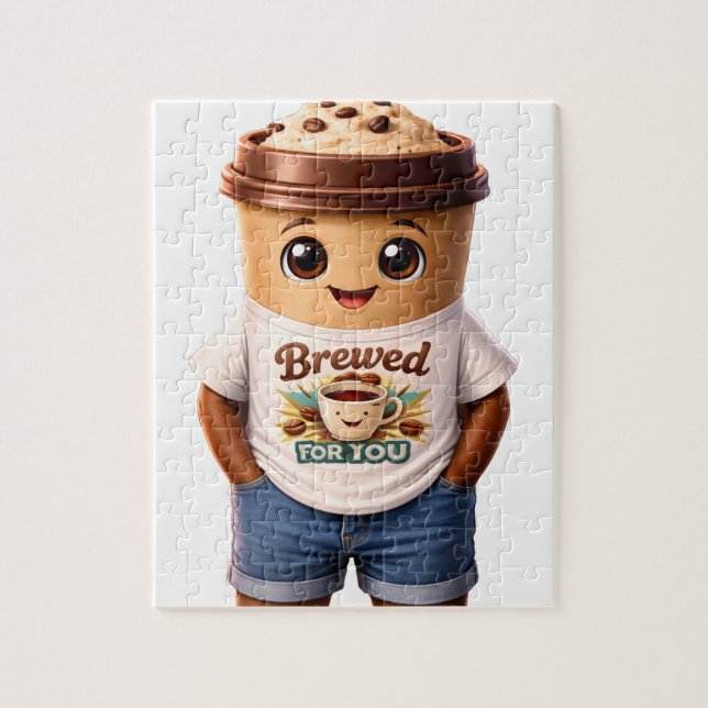 Coffee Man – Fun Design for True Caffeine Kings Jigsaw Puzzle (Vertical)