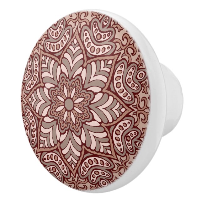 Coffee Mandala Ceramic Knob (Right)