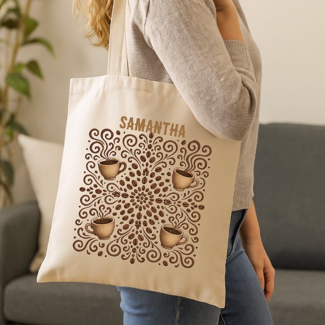 Coffee Mandala Tote Bag (Creator Uploaded)