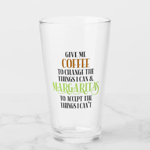 Coffee & Margarita Lover Funny Saying Glass