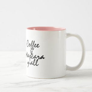 Coffee & Mascara Y'all Two-Tone Coffee Mug