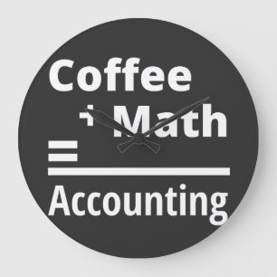 Coffee + Math = Accounting Large Clock