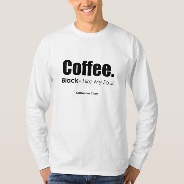 Coffee Men's Basic Long Sleeve T-Shirt, White T-Shirt (Front)