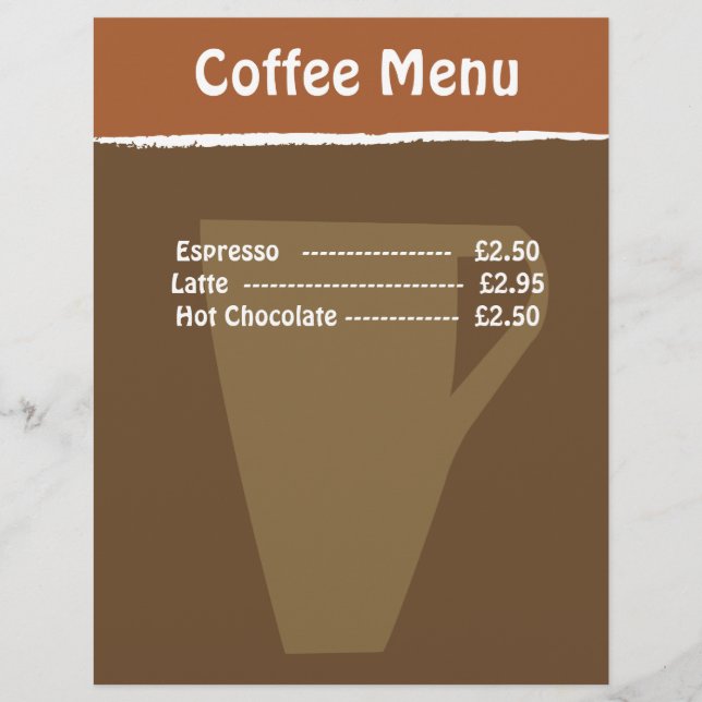 Coffee Menu (Front)
