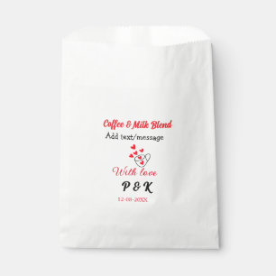 Coffee & milk blend love couple coffee red heart n favour bags