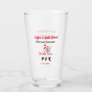 Coffee & milk blend love couple coffee red heart n glass