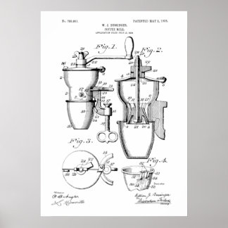 Coffee Mill Patent Poster