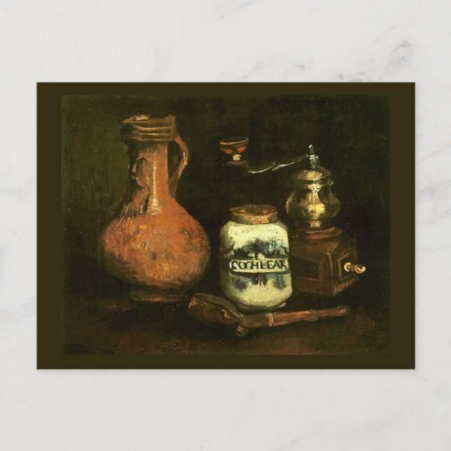 Coffee Mill Pipe Case & Jug Van Gogh Fine Art Postcard (Front)