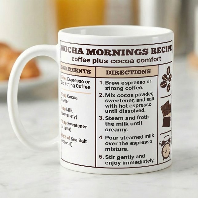 Coffee Mocha Recipe Bar Cheat Sheet, Mug (Creator Uploaded)