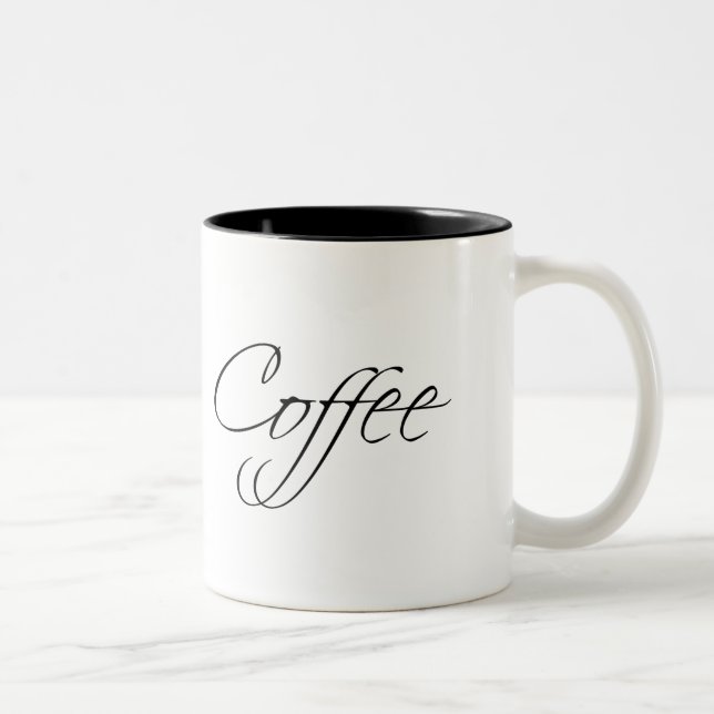 Coffee Modern Typography Two-Tone Coffee Mug (Right)