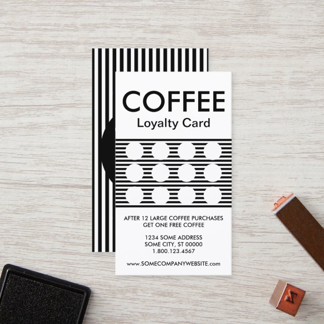 coffee molecule stripe stamp card (Front/Back In Situ)