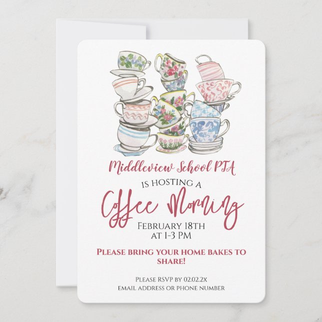 Coffee Morning Fundraiser Invitation (Front)