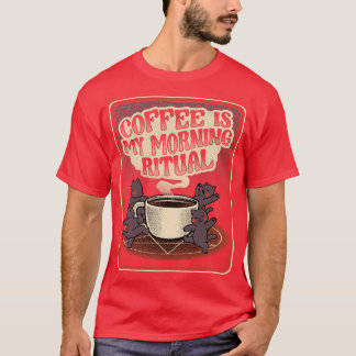 Coffee Morning Ritual Cats by Tobe Fonseca T-Shirt