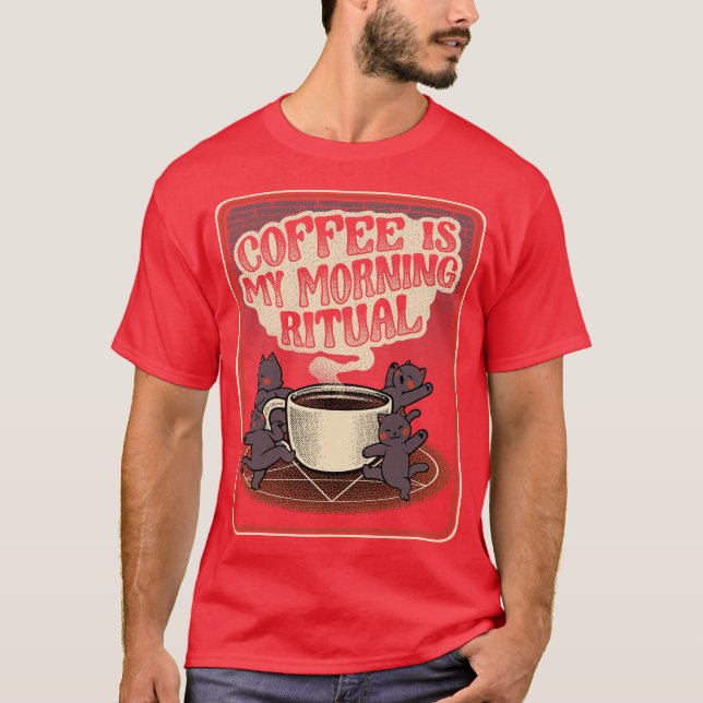 Coffee Morning Ritual Cats by Tobe Fonseca T-Shirt (Front)