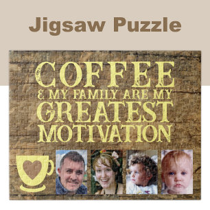 Coffee motivation 4 photo brown yellow jigsaw puzzle