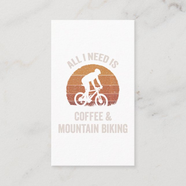 Coffee & Mountain Biking Vintage Downhill Bike Discount Card (Front)