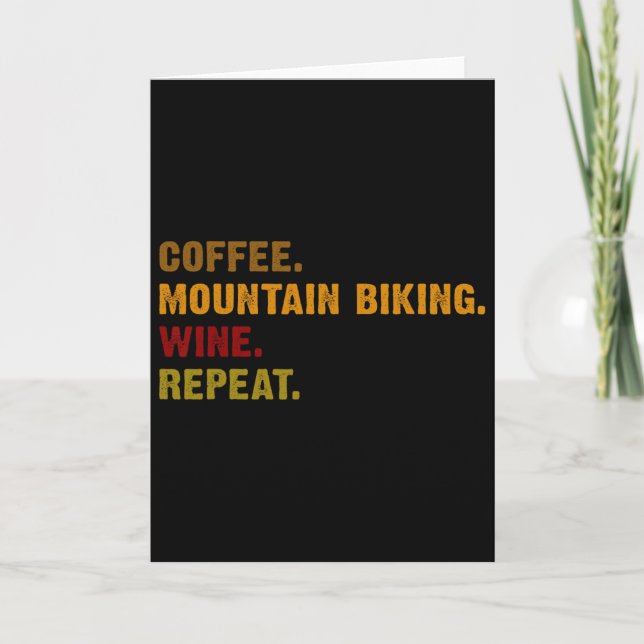 Coffee Mountain Biking Wine Repeat  Card (Front)