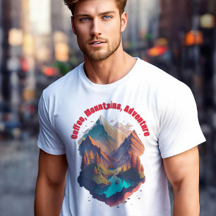 Coffee, Mountains, Adventure Travel T-Shirt