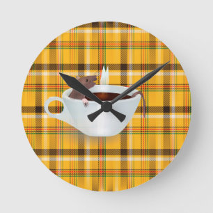 coffee mouse round clock