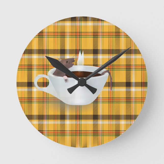 coffee mouse round clock (Front)
