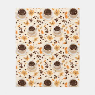 Coffee Mug & Bean Fleece Blanket