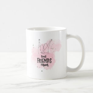 Coffee mug: Best friends forever! Pink, two women. Mug