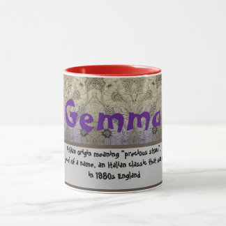  Coffee Mug - Bird & Floral (Names-Gemma) 