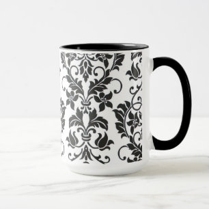 Coffee mug...black and white damask mug