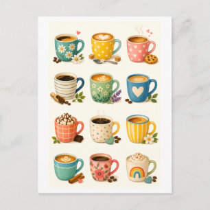 Coffee Mug Collage Postcard
