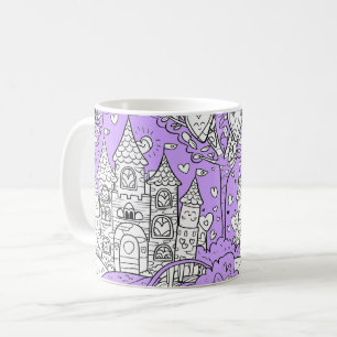 Coffee Mug Decorated with an Image of a Castle