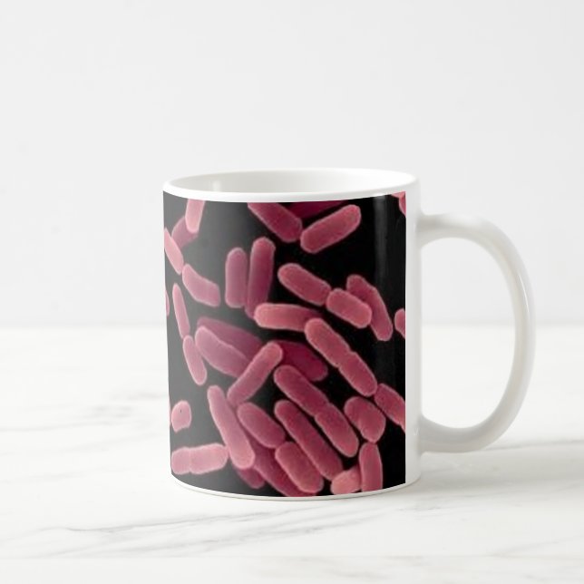 Coffee Mug - E coli (red on black) (Right)