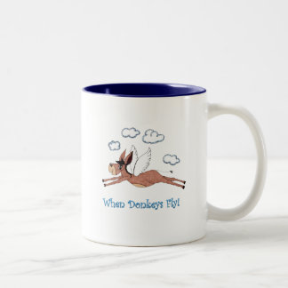 Coffee Mug Funny, Whimsical Flying Donkey