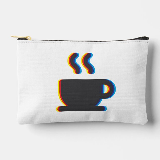 Coffee Mug Glitch Accessory Pouch (Front)