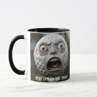 Coffee Mug Golfer, "Stay out of the trees!"