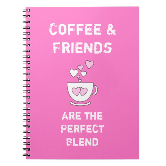 Coffee mug hot pink notebook (Front)