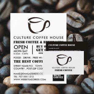 Coffee Mug Icon, Barista, Café, Coffeehouse Business Card