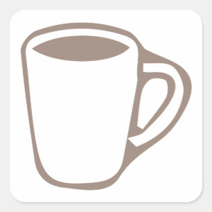 Coffee Mug Illustration Square Sticker