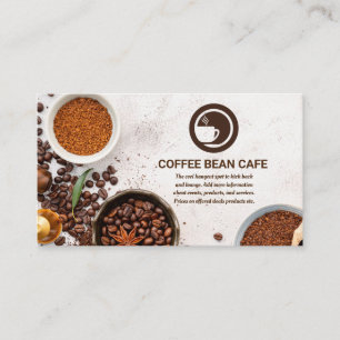 Coffee Mug Logo   Coffee Beans Business Card