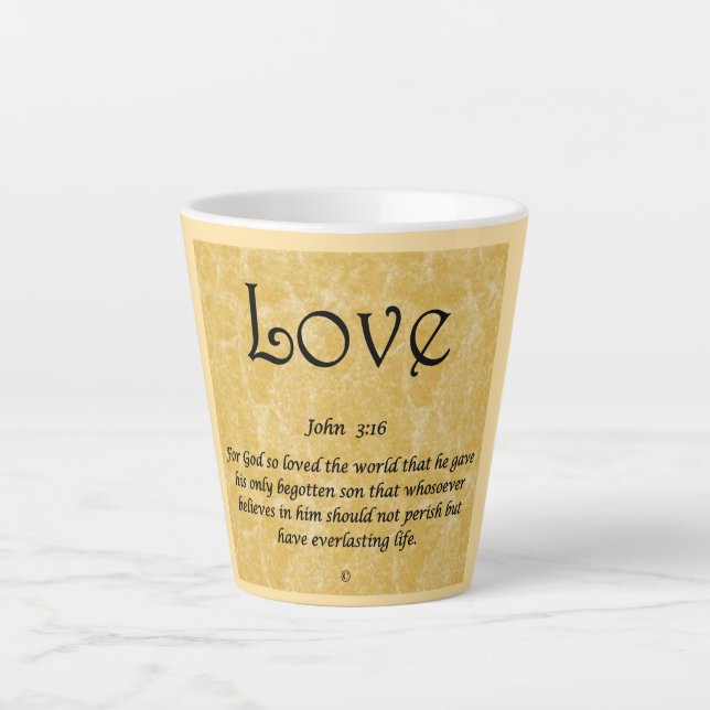 coffee mug-Love 3;16 Latte Mug (Front)