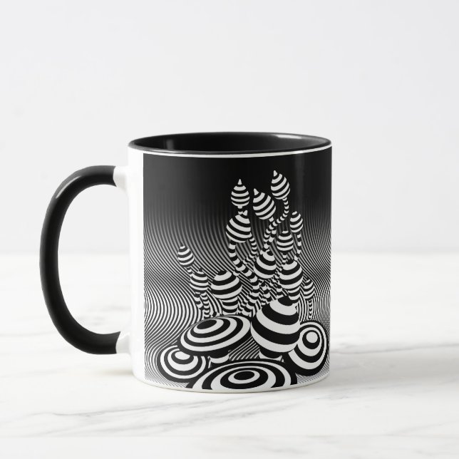 Coffee Mug Magic Mushrooms geometric combo design (Left)