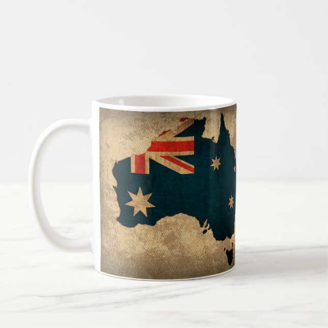 Coffee Mug - Map of Australia With Flag (Left)