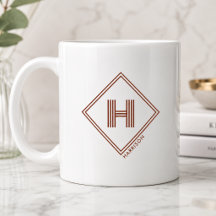 Coffee Mug | Modern Geometric Monogram Initial