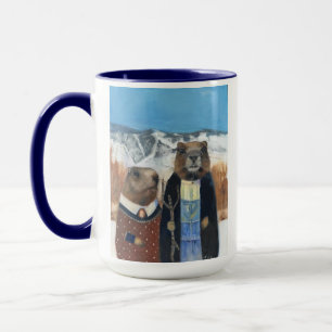 Coffee Mug of Marmots (American Gothic)
