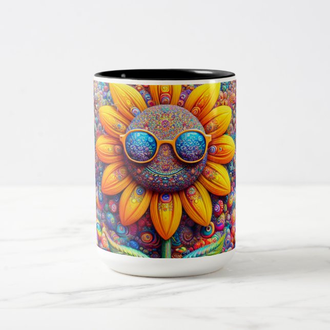 Coffee mug of sunflower having a great day (Center)