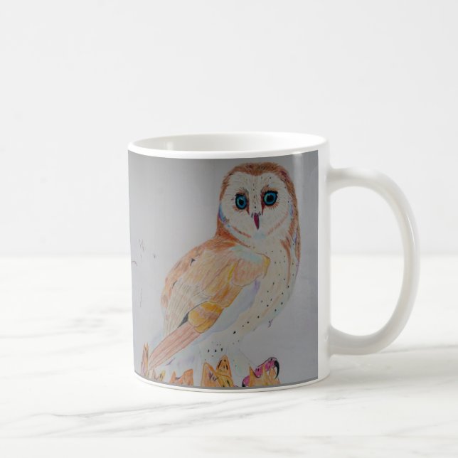 coffee mug owl out enjoying the winter (Right)