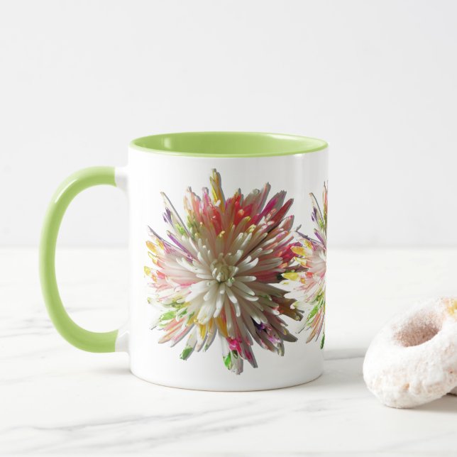 Coffee Mug - Painted White Spider Mum (With Donut)